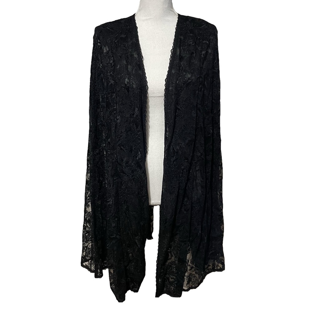 Tadashi Shoji Black Lace Cape Size M/L